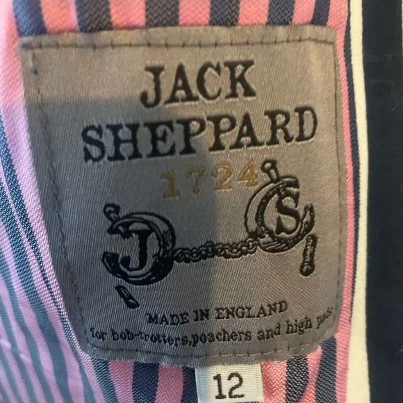 Women’s Navy Black and White Striped Jack Sheppard Blazer Size 6 - Picture 4 of 11